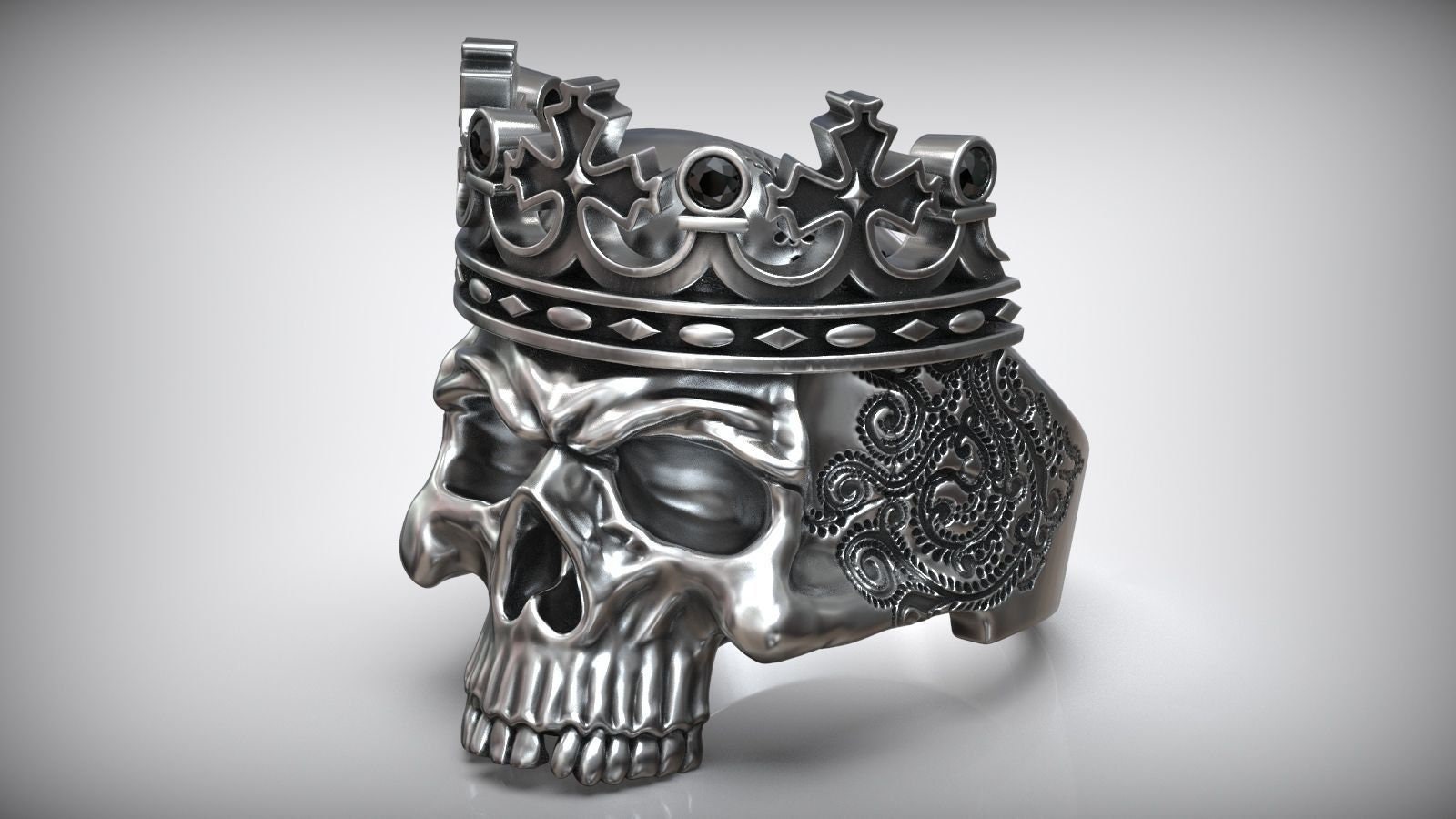 Skull crown rings sale