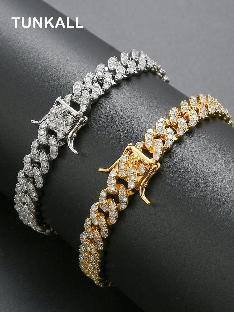 15mm Silver Iced Out Cuban Link CZ Diamond Bracelet – Icey Bling