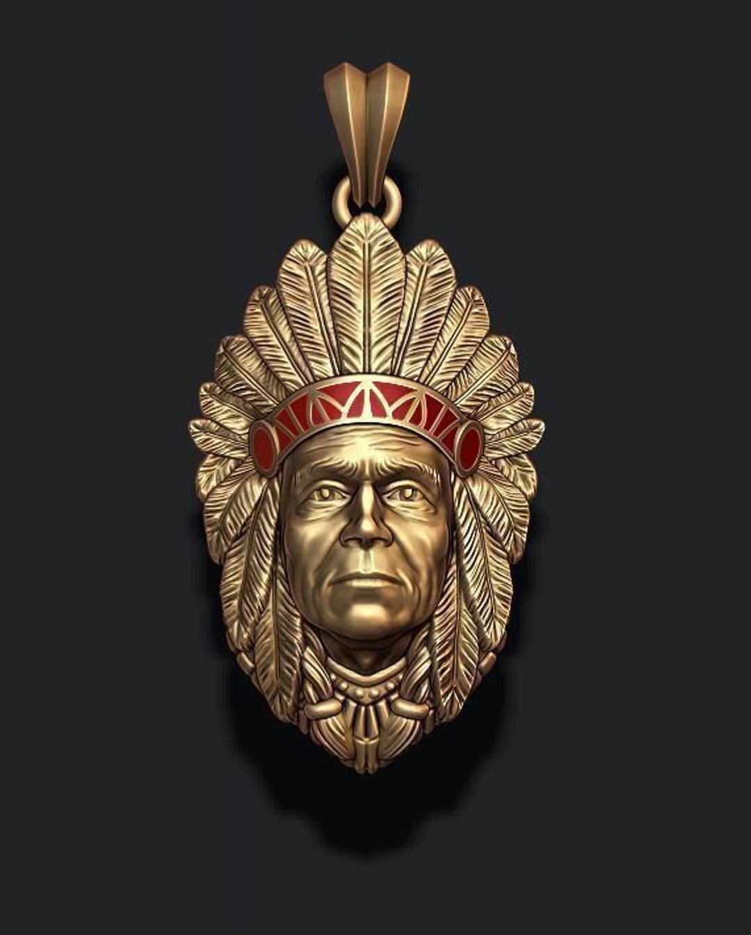 Native American Necklaces Native American Pendant Indian Man Etsy