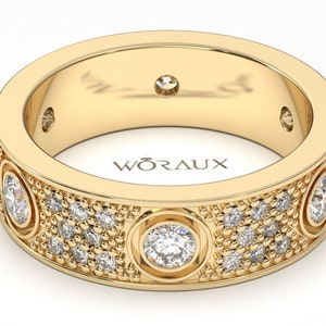 Louis Vuitton Empreinte Ring, Pink Gold and Diamonds. Size 47