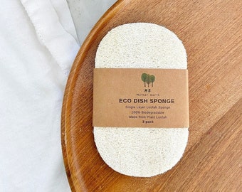 3 Pack Eco Dish Sponges for DishWashing | Eco Friendly | Zero Waste | Plastic Free | Sustainable Compostable Sponges