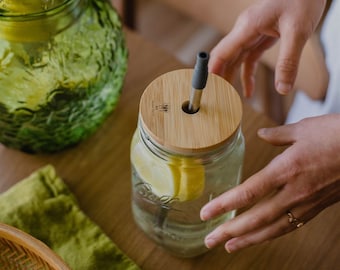 Bamboo Mason Jar Lids | Zero Waste | Sustainable Living | Plastic free | Drinkware | Repurpose Jars