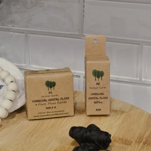 Vegan Bamboo Charcoal Dental Floss Refills: Peppermint Candelilla Wax