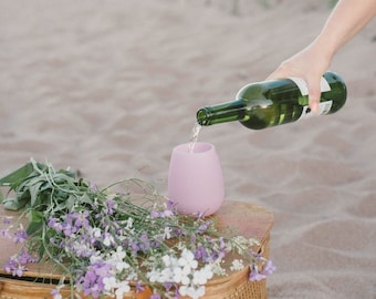 Portable Silicone Travel Wine Glasses + Travel Cotton Bag | Zero Waste | Eco Travel
