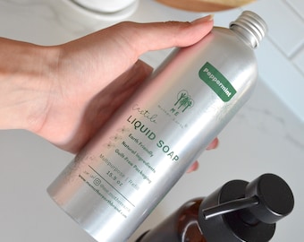 All in One Liquid Castile Soap: Zero Waste, Multipurpose - Citrus or Peppermint