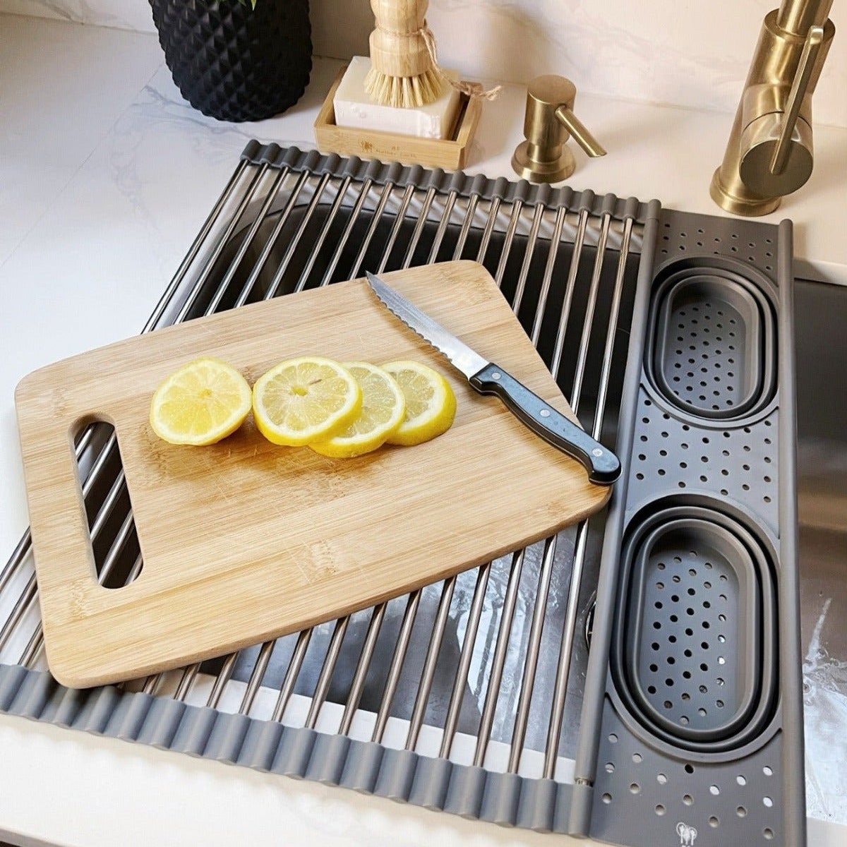 Roll up Silicone + Stainless Steel Dish Drying Rack - Etsy