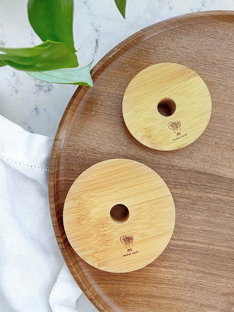 MeMotherEarth Bamboo Mason Jar Lids - Thumbnail 2