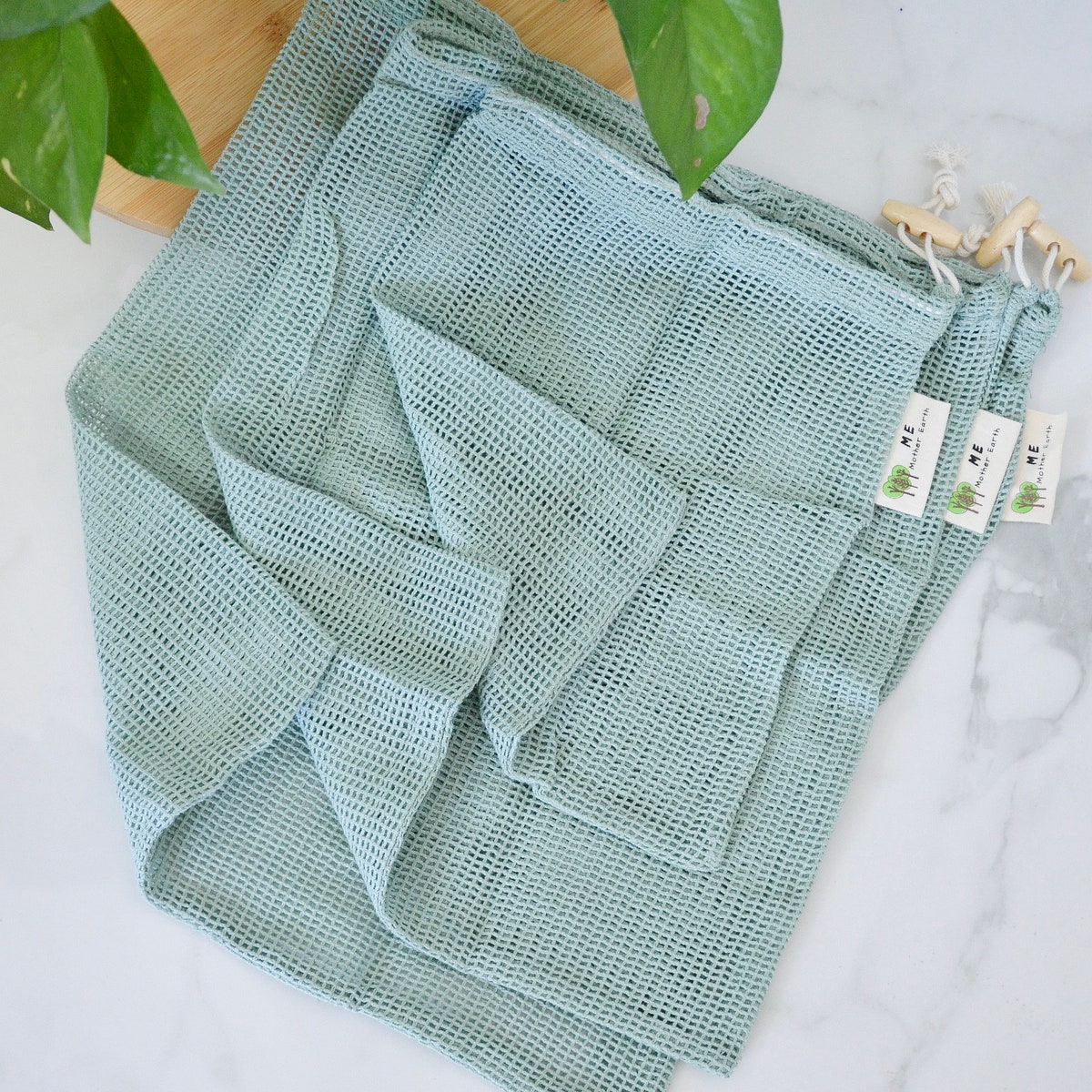 Organic Cotton Mesh Produce Bags 3 Pack | Reusable Bags | Eco Friendly Produce Bags - Etsy