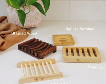 Soap Dishes Multiple Styles | Natural Bamboo | Sustainable | Zero Waste Soap Saver