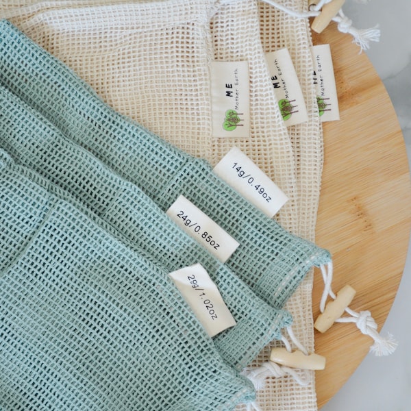 Organic Cotton Mesh Produce Bags | Reusable, Eco-Friendly 3-Pack