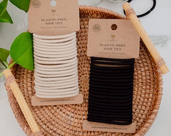 Cotton + Rubber Hair Ties | Hair Elastics | Ponytail Holder