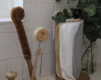 4 Pack Multipurpose Wood + Plant Fiber Cleaning Brushes