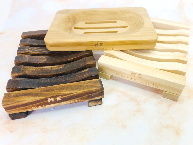 Natural Bamboo Soap Dishes Etsy
