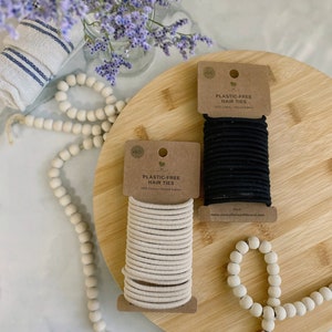 Biodegradable Plastic Free Hair Ties | Eco Friendly | Zero Waste Bathroom | Hair Elastics | Ponytail Holder