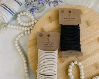 Biodegradable Plastic Free Hair Ties | Eco Friendly | Zero Waste Bathroom | Hair Elastics | Ponytail Holder
