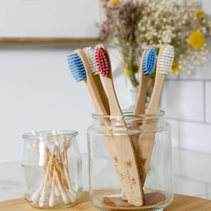 Colorful Bamboo Toothbrushes for Kids | Zero Waste Oral Care | Sustainable + Eco Friendly Living
