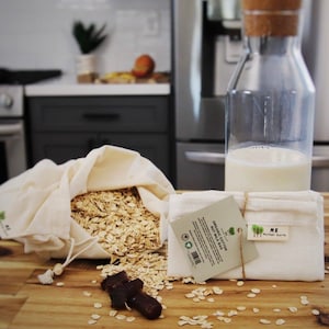 Organic Cotton Nut Milk Bag: Vegan Zero Waste Kitchen (12&quot;x11&quot;)
