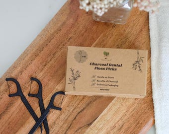 Charcoal Dental Floss Picks