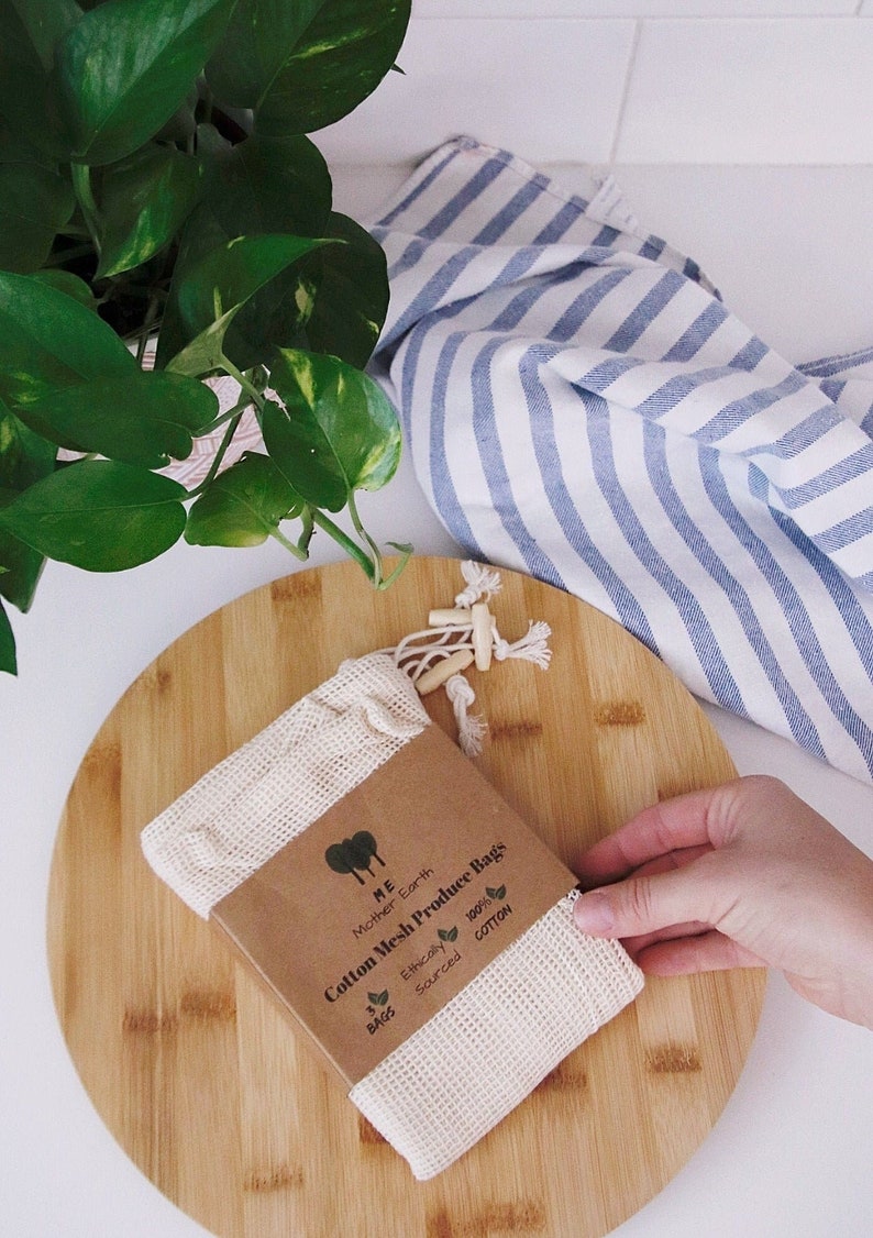 Cotton Mesh Produce Bags- 3 pack | Reusable Bags | Eco-Friendly Produce Bags