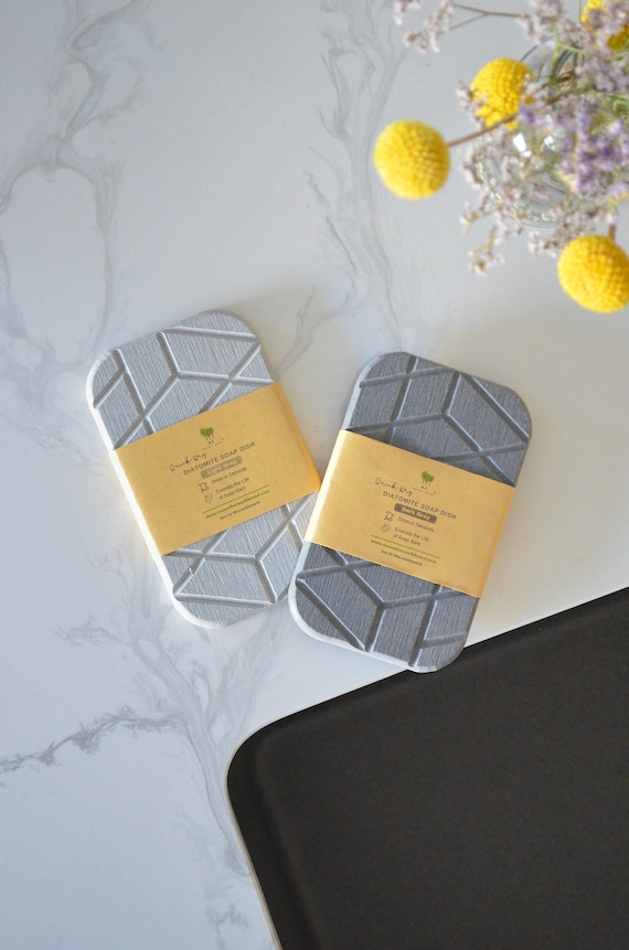 Quick-Dry Geometric Diatomite Soap Dishes
