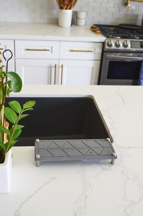 SpaceAid Sink Organizer Caddy | Fast-Drying Bamboo Sponge & Soap Holder