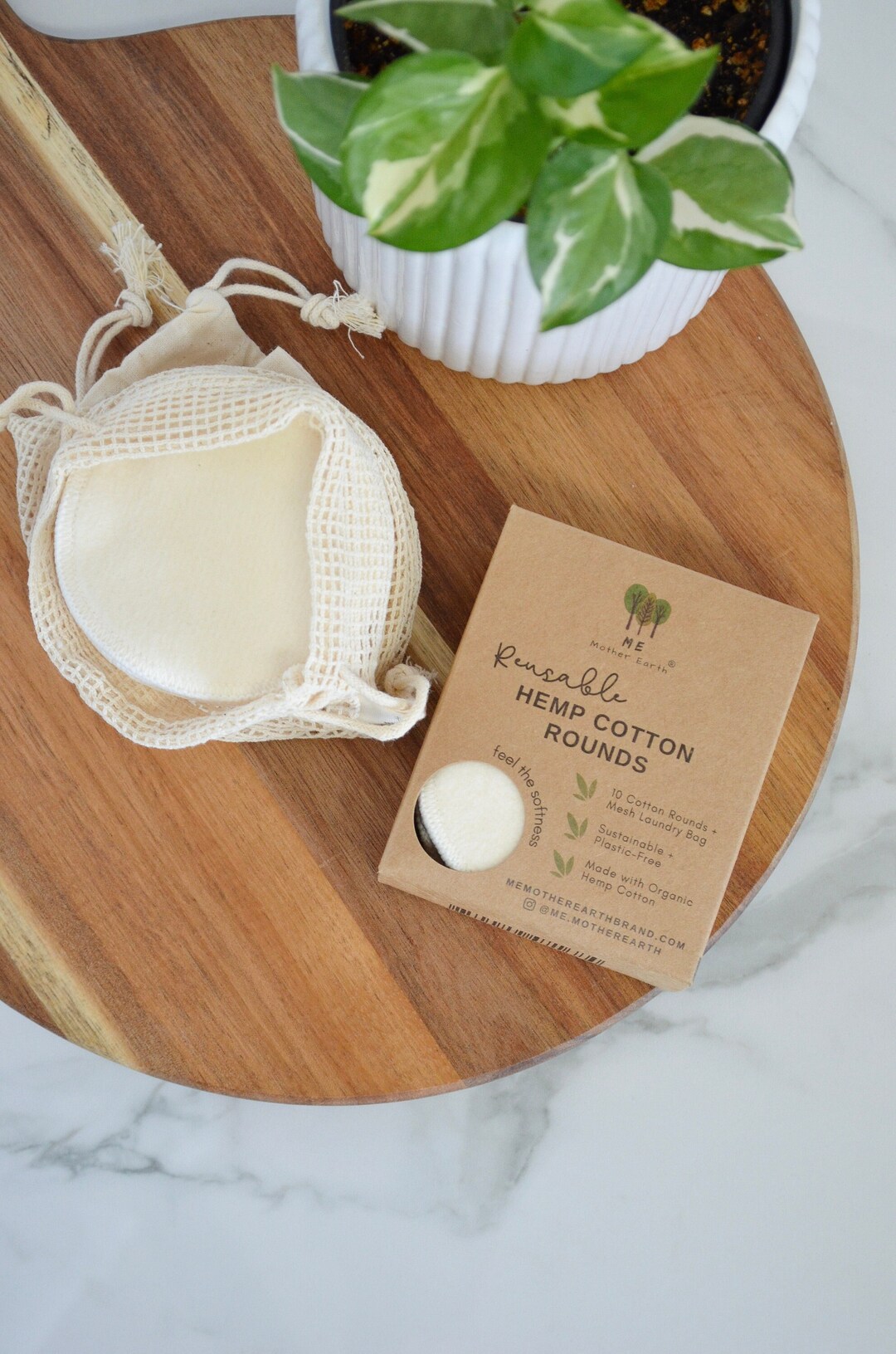 Reusable Hemp Cotton Rounds Sustainable Makeup Remover Zero Waste Eco