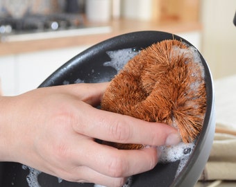 Coconut Scrubbie | Pot Scrubber | Zero Waste Dishwashing | Plastic Free | Steel Wool Alternative | Household Cleaning