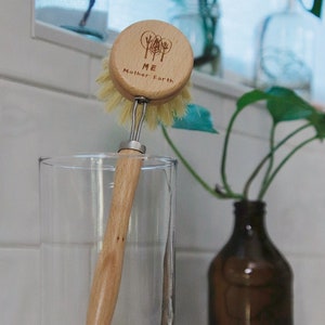 Beechwood + Sisal Fiber Kitchen Dish Brush | Biodegradable Kitchen Brush | Eco Friendly | Zero Waste Dishwashing