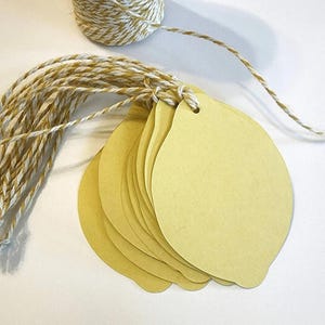 Étiquettes cadeaux citron avec ficelle