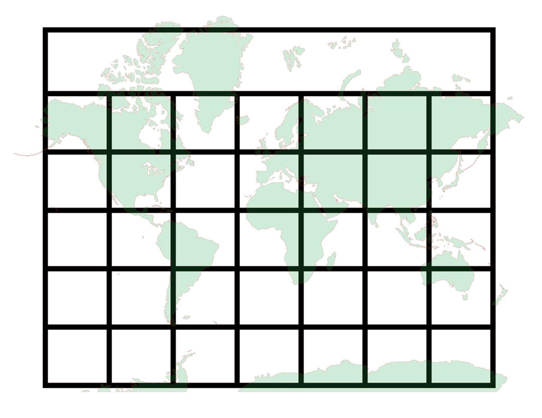 Blank Digital Calendar - World Map - Etsy