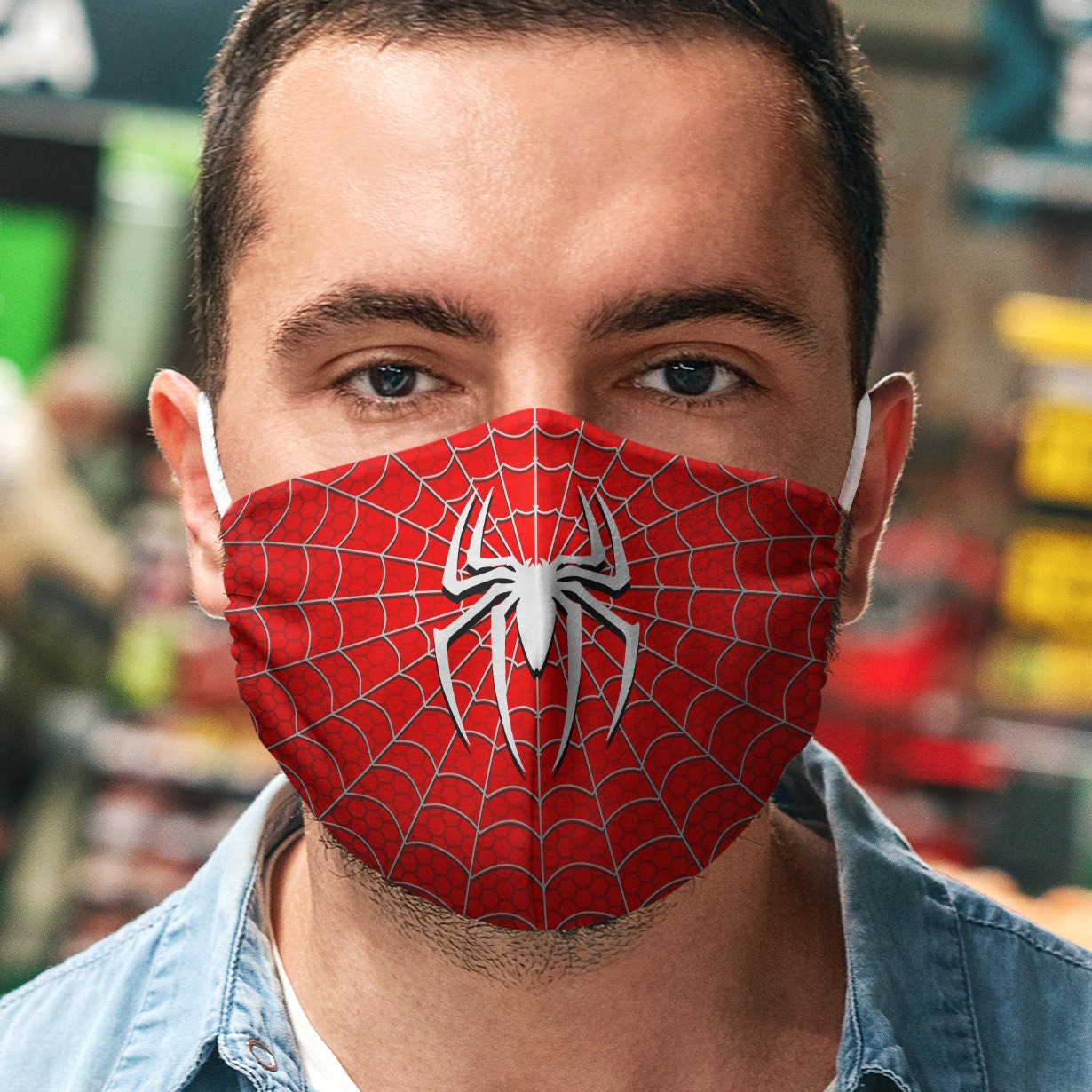 Spiderman Reusable Face Cover Fitted Face Mask Character Etsy