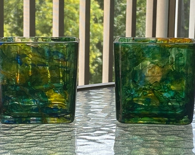 3.5 Square Glass Candle Holder. Etsy