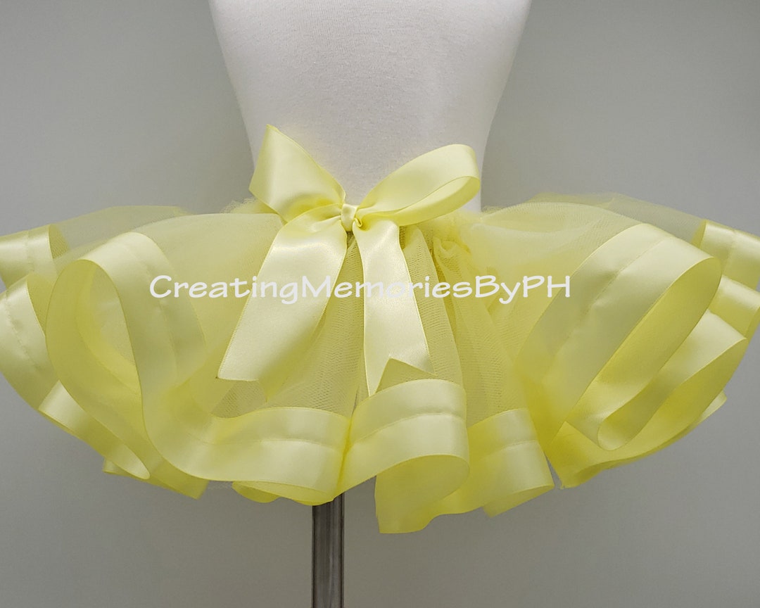 Light Yellow Baby Yellow Ribbon Trim Tutu Satin Ribbon Etsy