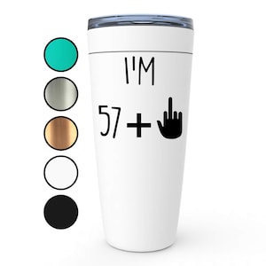 Funny 58th Birthday Tumbler, 58 Year Old Birthday Gift, Fifty-Eighth Birthday Present, 58 Middle Finger Travel Mug, Happy 58th Birthday