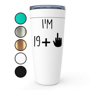 Funny 20th Birthday Tumbler, 20 Year Old Birthday Gift, Twentieth Birthday Present, 20 Middle Finger Travel Mug, Happy 20th Birthday