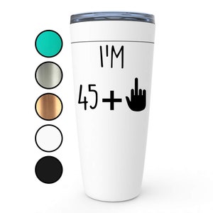 Funny 46th Birthday Tumbler, 46 Year Old Birthday Gift, Forty-Sixth Birthday Present, 46 Middle Finger Travel Mug, Happy 46th Birthday