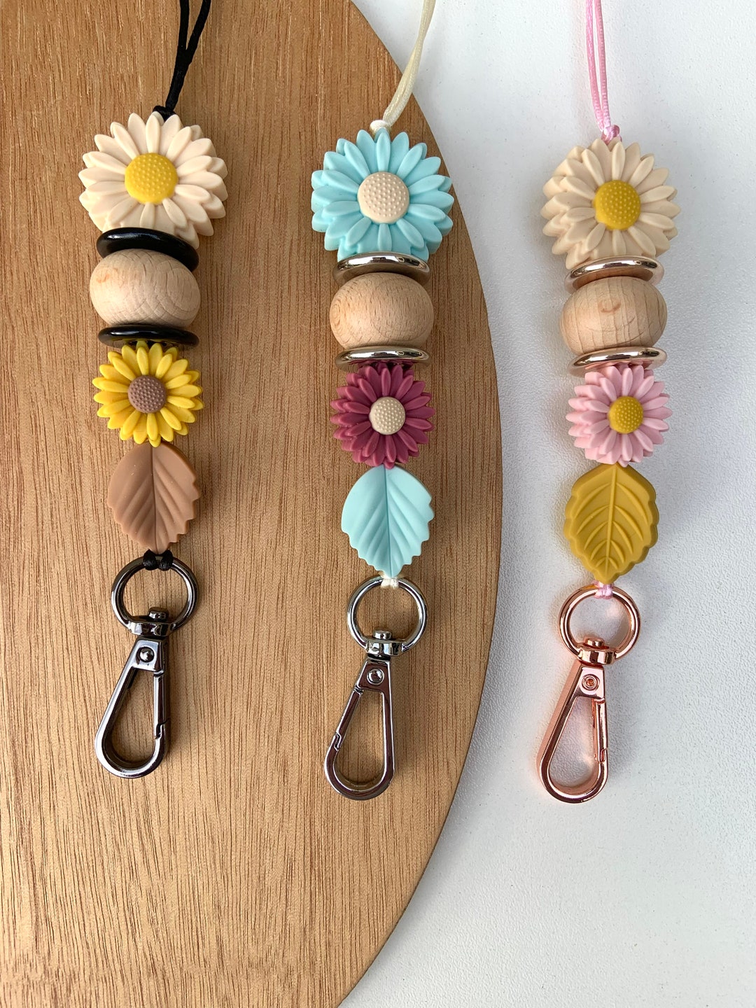 Lanyards Daisy Lanyard Silicone Lanyard ID Holder Teacher Etsy
