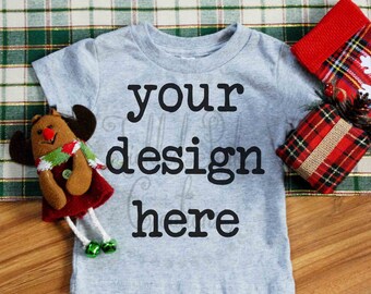 Grey Toddler shirt Christmas Mockup, Toddler t-shirt mockup, christmas mockup, gildan toddler shirt mockup - high quality digital download