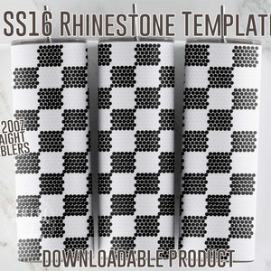 SS16 Rhinestone Checkered Template | 20oz Tumbler Design | Downloadable File