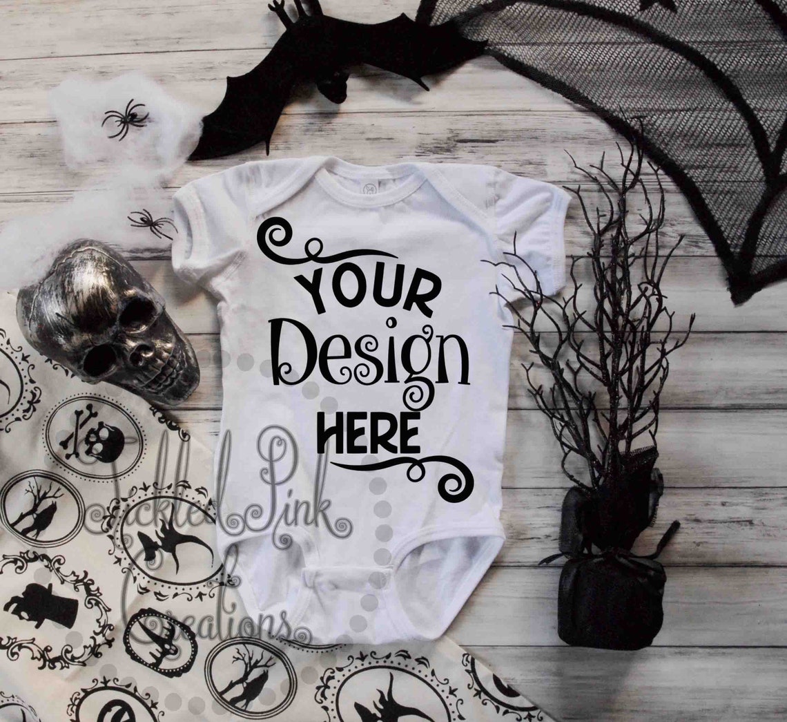 Baby Shirt Mockup White Onesie Mockup Halloween Mockup | Etsy