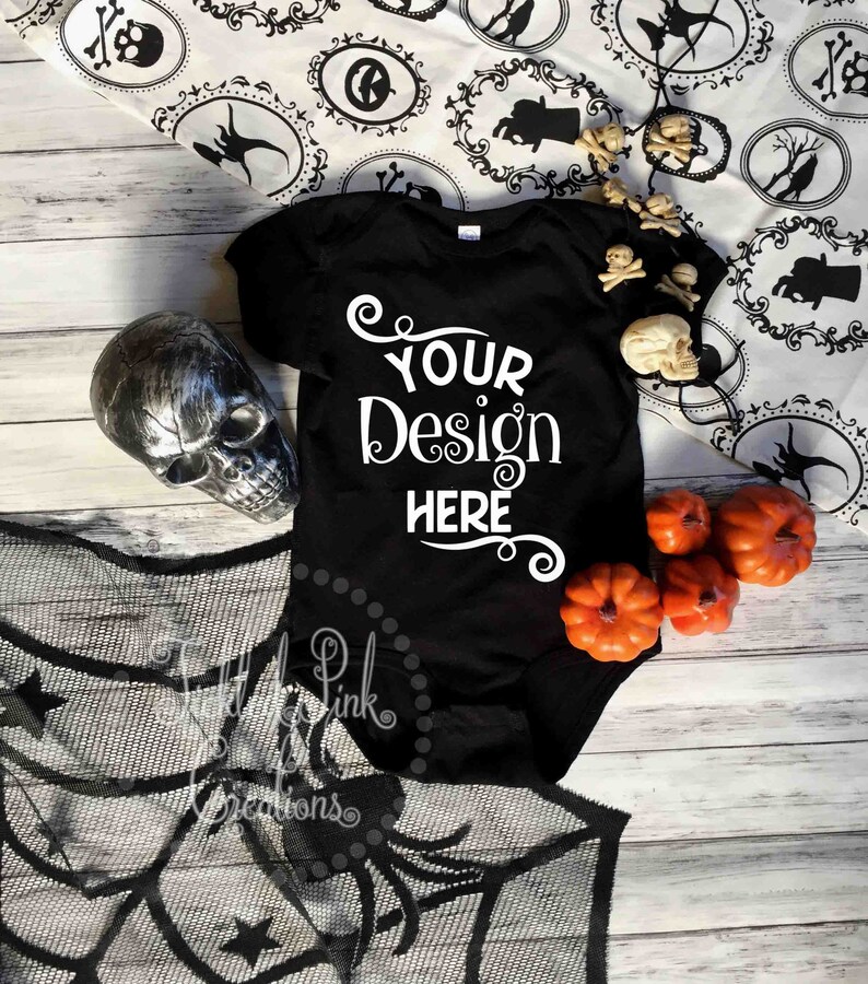 Download Baby Shirt Mockup Black Onesie Mockup Halloween Mockup | Etsy
