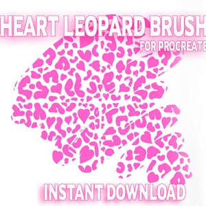 May include: Pink heart leopard print brush for Procreate. Instant download.