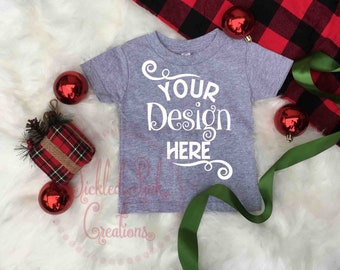 Grey Toddler shirt Mockup, Toddler t-shirt mockup, Christmas mockup, gildan toddler shirt mockup - high quality digital download