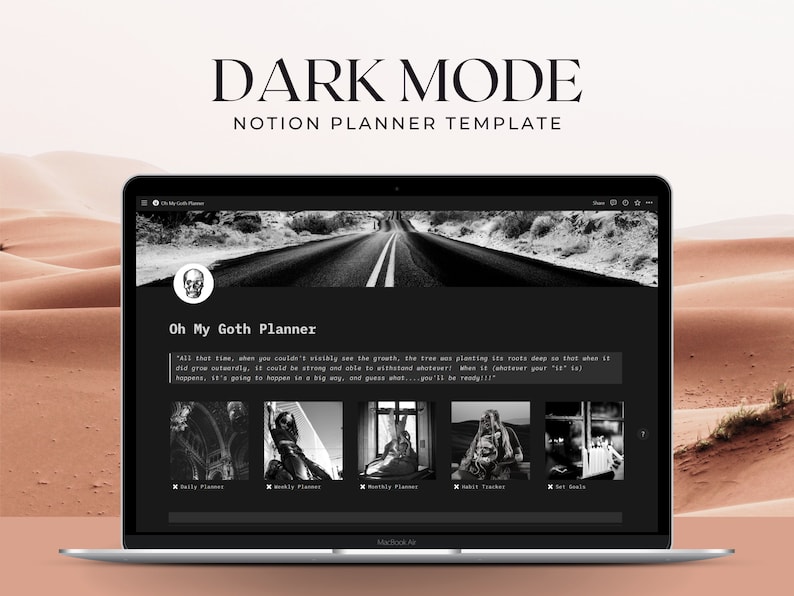 Dark Mode Notion Planner Template All in One Life Planner Etsy