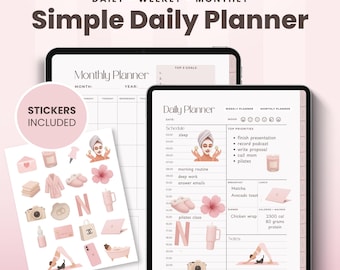 Planificador digital minimalista: semanal, mensual y diario sin fecha - GoodNotes, plantilla para iPad