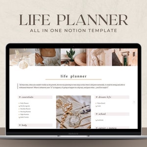 Notion Planner Template, All in One Life Planner, Personal Planner, Digital Planner, Aesthetic Notion Organizer, Notion Editable Template