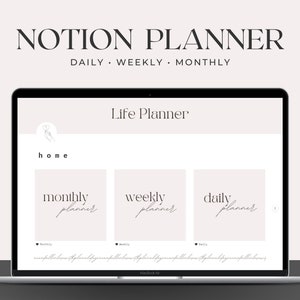Notion Planner Template, Minimal Planner, Personal Planner, Digital Planner, Aesthetic Notion Organizer, Notion Editable Template