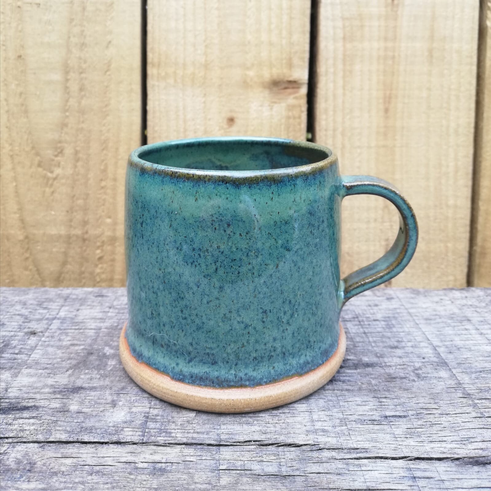 Marbled green stoneware mug