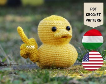 Motif canard en caoutchouc au crochet | Amigurumi impertinent, majeur (téléchargement PDF)