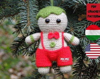 Motif au crochet Mr. Naughty Gingerbread • Amigurumi drôle de Noël épicé